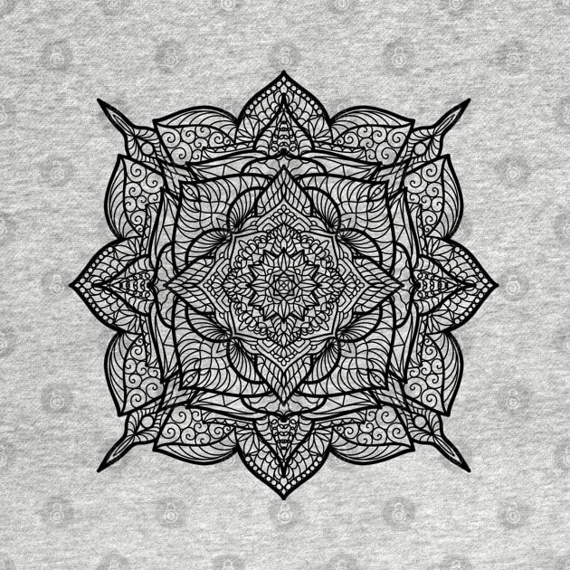 Ornamental Line Art Mandala by Print Art Station